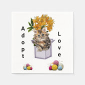 Papier Napkins, Kitten Cat Condo Floral Serviette (Vorderseite)