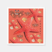 Papier Napkins, Krebs, Starfish Orange Serviette (Vorderseite)