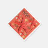 Papier Napkins, Krebs, Starfish Orange Serviette (Ecke)