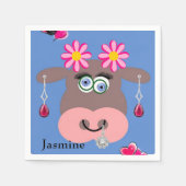 Papier Napkins, Kuh rosa Herzen Serviette (Vorderseite)