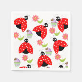 Papier Napkins, Ladybug Rosa Blume Blumenmotiv Serviette (Vorderseite)