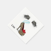 Papier Napkins, Leopard-Heels Serviette (Ecke)
