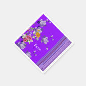 Papier Napkins, Lila Streifen, floral Serviette (Ecke)