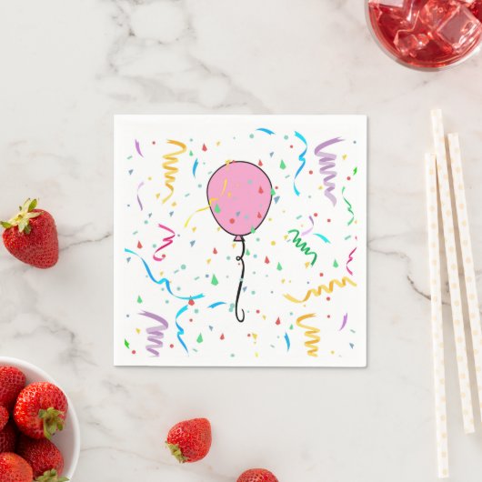 Papier Napkins mit Ballons und Konfetti Serviette (Beispiel)