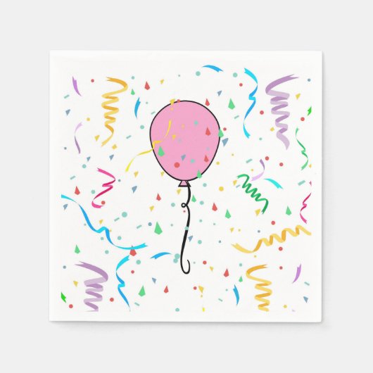 Papier Napkins mit Ballons und Konfetti Serviette (Vorderseite)