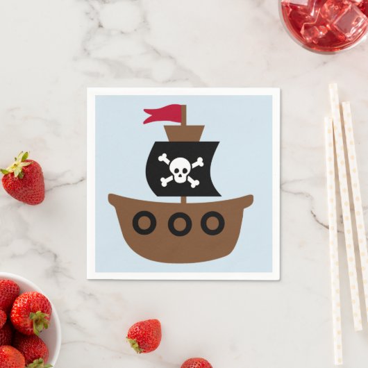 Papier Napkins mit einem Piratenschiff Serviette (Beispiel)