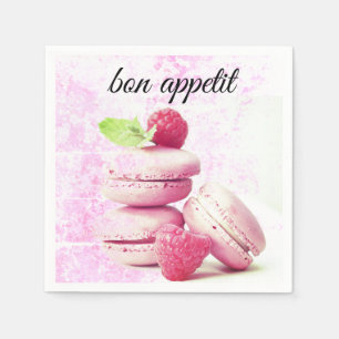Papier Napkins mit französischen Macarons Serviette
