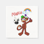 Papier Napkins, Monkey Rainbow Magisch Serviette (Vorderseite)