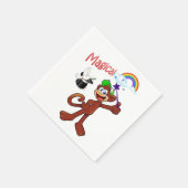 Papier Napkins, Monkey Rainbow Magisch Serviette (Ecke)