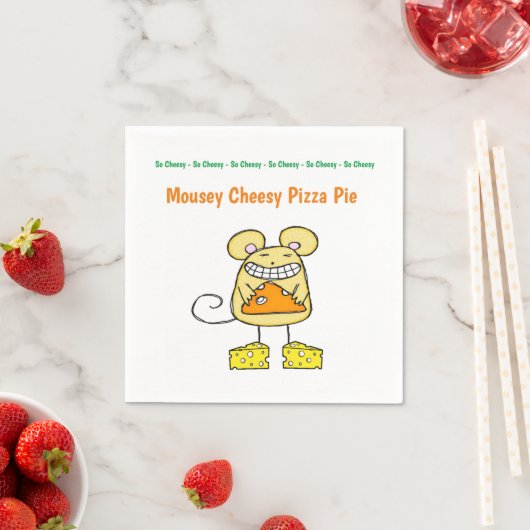 Papier Napkins, Mousey Cheesy Pizza Pie Serviette (Beispiel)