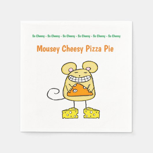 Papier Napkins, Mousey Cheesy Pizza Pie Serviette (Vorderseite)