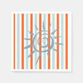 Papier Napkins, Orange und Blue Stripe Star Serviette (Vorderseite)