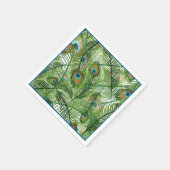 Papier Napkins-Peacock-Feathers Serviette (Ecke)