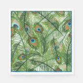 Papier Napkins-Peacock-Feathers Serviette (Vorderseite)