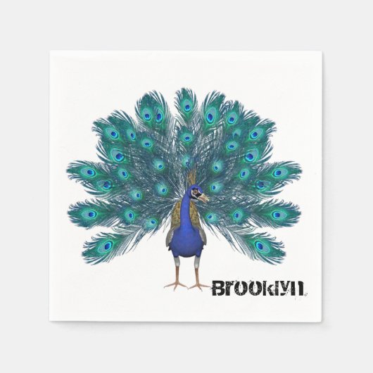 Papier Napkins, Pfau Serviette (Vorderseite)