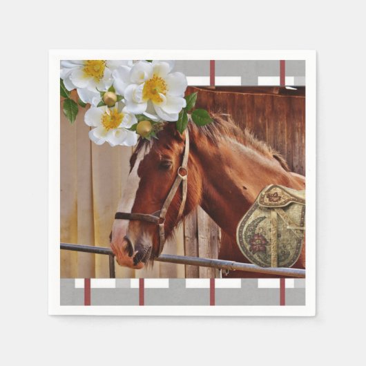 Papier Napkins, Pferdeblume Serviette (Vorderseite)