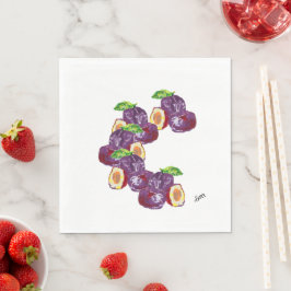 Papier Napkins : Pflaumen Serviette