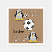 Papier Napkins, Pinguin-Fußball-Ball Serviette (Vorderseite)