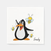 Papier Napkins, Pinguin-Hummel Serviette (Vorderseite)