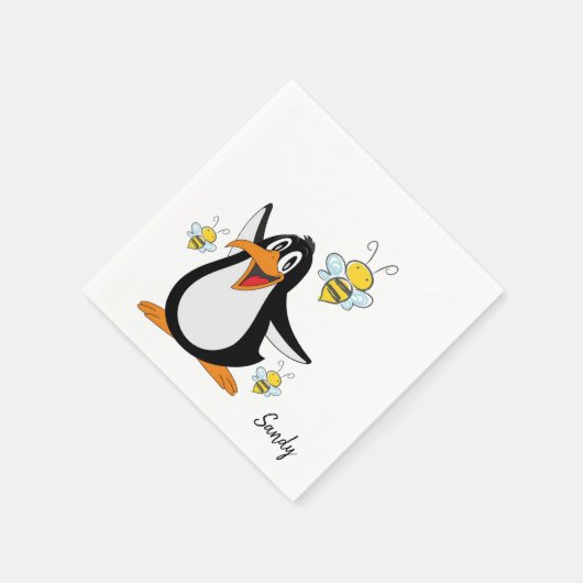 Papier Napkins, Pinguin-Hummel Serviette (Ecke)