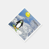 Papier Napkins, Pinguin-Ski-Wolken Berge Serviette (Ecke)