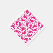 Papier Napkins, Pink Baby Feet Girl Elephant Serviette (Ecke)