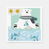 Papier Napkins, Polar Bären Fisch Eis florale Napk Serviette (Vorderseite)
