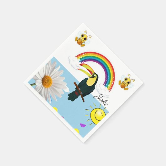 Papier Napkins, Regenbogen Parrot Sun Daisy Serviette (Ecke)