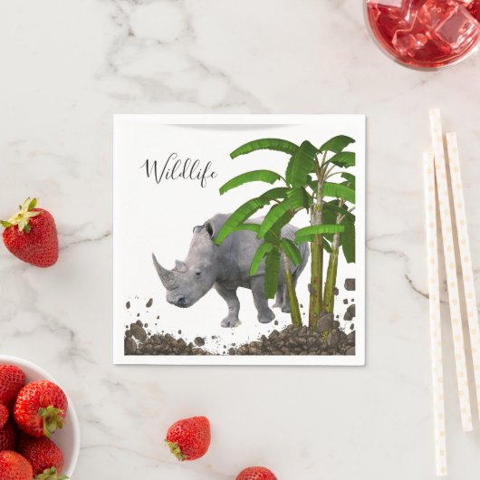 Papier Napkins, Rhinozeros Serviette (Beispiel)