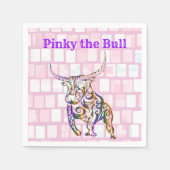 Papier Napkins, rosa Brick Bull Serviette (Vorderseite)