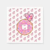 Papier Napkins, Rosa Erdbeere Donuts Herz Serviette (Vorderseite)