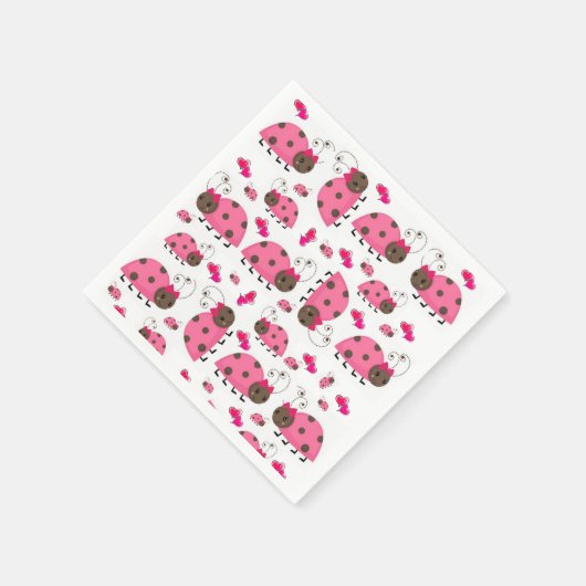 Papier Napkins, rosa Ladybug Serviette (Ecke)