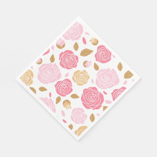 Papier Napkins-rosa Rosen Serviette (Ecke)