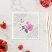 Papier Napkins, Rosa Silber Serviette (Beispiel)