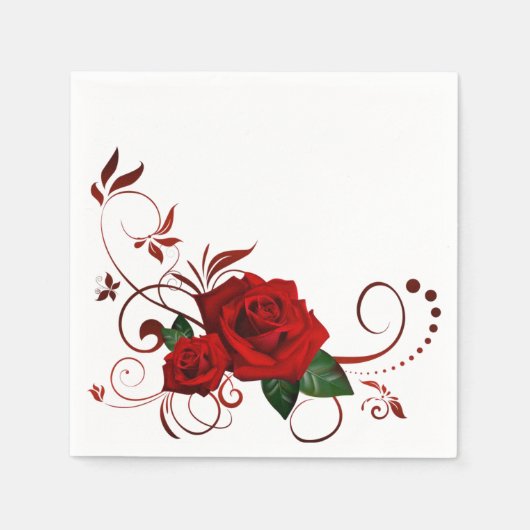Papier Napkins, Rote Rose Serviette (Vorderseite)