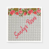 Papier Napkins, Rote Rosen grau Serviette (Vorderseite)