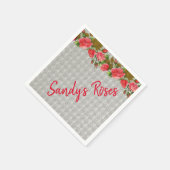 Papier Napkins, Rote Rosen grau Serviette (Ecke)