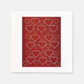 Papier Napkins, Rote und Weiße Herzen Serviette (Vorderseite)