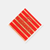 Papier Napkins, rotes Gold für immer Streifen Serviette (Ecke)