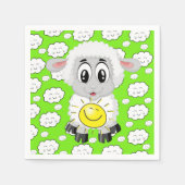 Papier Napkins, Schafwolken und Sonnengrün Serviette (Vorderseite)