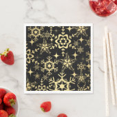 Papier Napkins-Schwarz & Gold Schneeflocken Serviette (Beispiel)