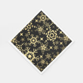 Papier Napkins-Schwarz & Gold Schneeflocken Serviette (Ecke)