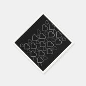 Papier Napkins, Schwarz und Weiß Herz Serviette (Ecke)