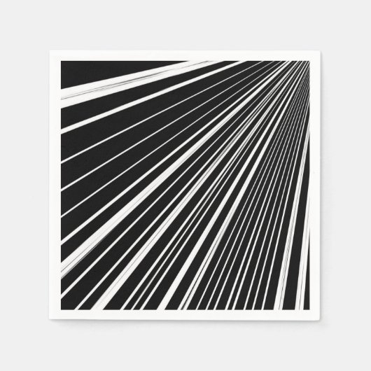 Papier Napkins, Schwarz und Weiß Streifen Serviette (Vorderseite)
