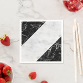 Papier Napkins, Schwarz-weißer Marmor Serviette (Beispiel)