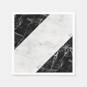 Papier Napkins, Schwarz-weißer Marmor Serviette (Vorderseite)