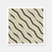 Papier Napkins, Schwarz-weißes Gold Serviette (Vorderseite)
