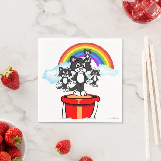 Papier Napkins, Schwarzer Katzenbogen Serviette (Beispiel)