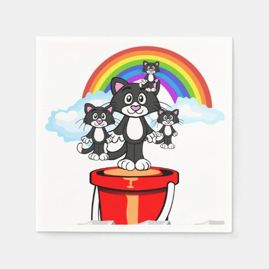 Papier Napkins, Schwarzer Katzenbogen Serviette (Vorderseite)