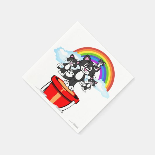 Papier Napkins, Schwarzer Katzenbogen Serviette (Ecke)